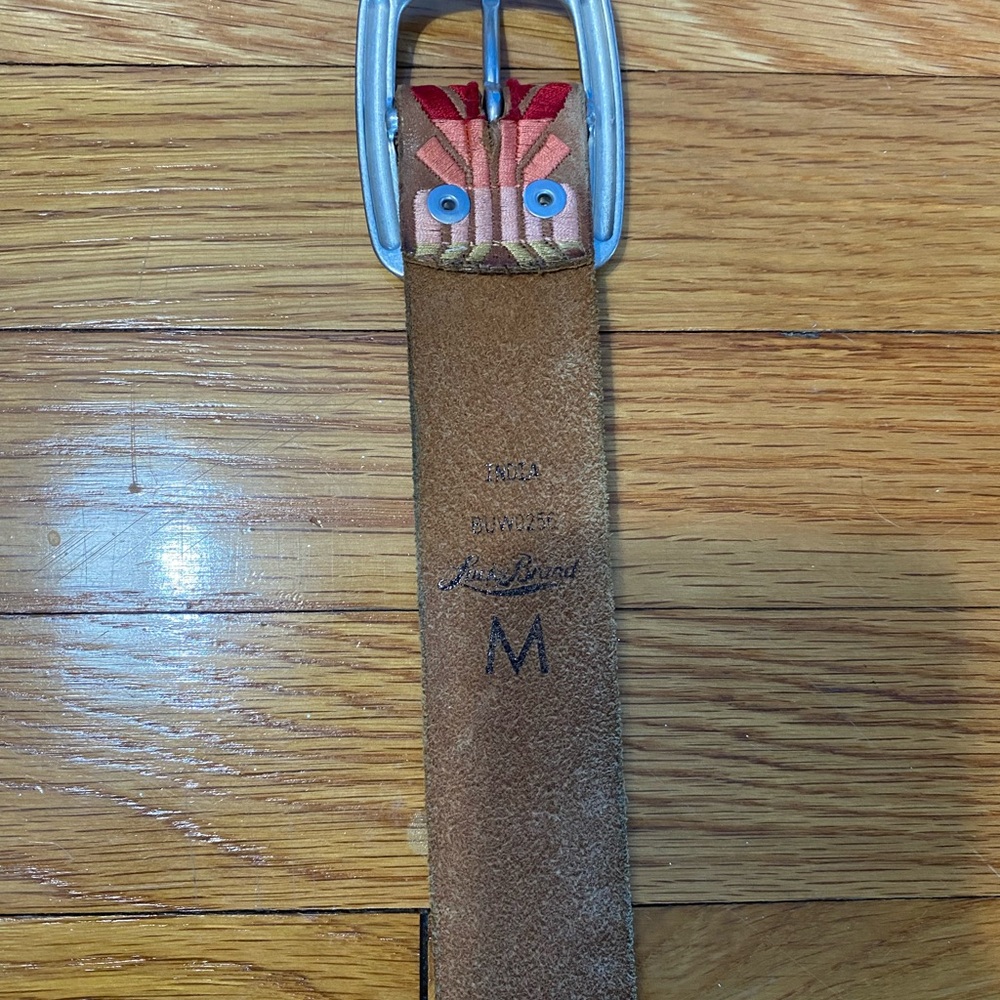 Lucky Brand Embroidered Leather Belt with Buckle - Picture 2 of 2